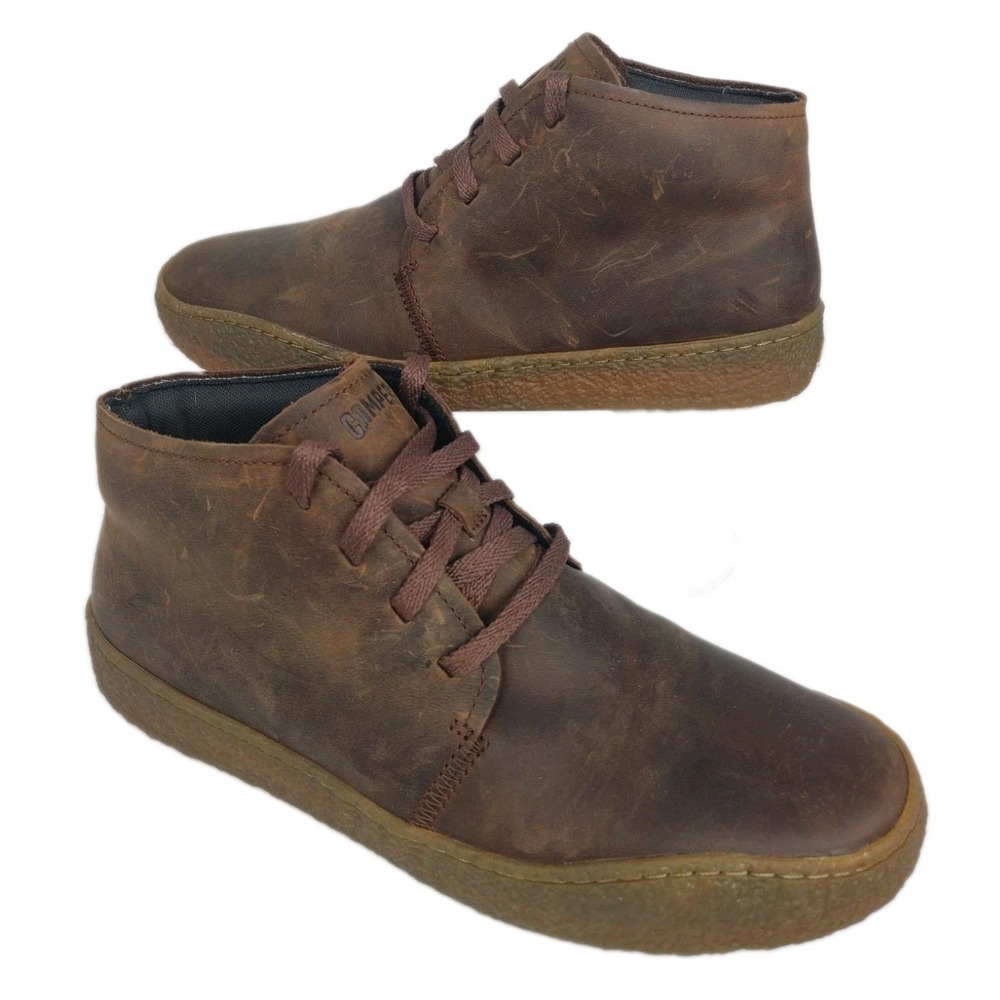 Camper Peu Terreno Ankle Boots Mens  US 11 EU44  Brown Nubuck Leather Lace